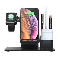 Multifunctional 3-in-1 wireless charger  with storage pen holder mobile phone wireless charger