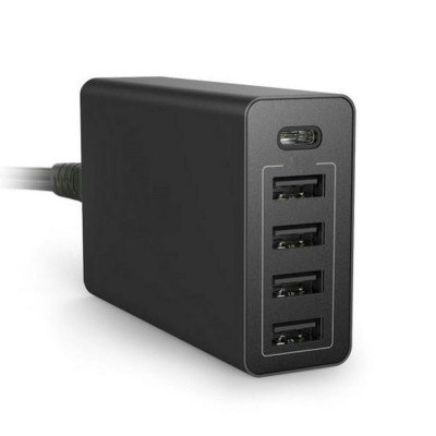 5 USB HUB multi port USB power charger adapter with type C port