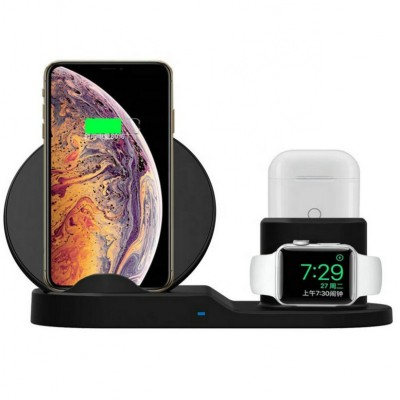 3 In 1 15W Fast Wireless Charger For Iphone XS XR 3 In 1 Wireless Charger Dock Station For Charging Stand