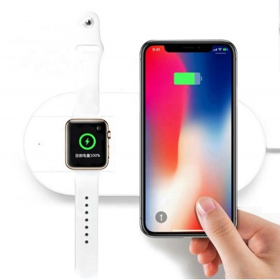 2 In 1 Mobile Phone Wireless Charger Stand wireless Charging Station Compatible for Apple watch Series 4/3/2/1