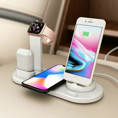 2020 good quality wireless charger 4-in-1 multifunction wireless charger fast charging for multiple mobile phone/watch/earphones